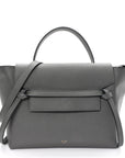 Grained Calfskin Mini Belt Bag Grey