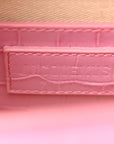 Calfskin Crocodile Embossed Le Bambino Long Pink