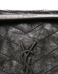 Crinkled Calfskin Matelasse Monogram Medium Niki Chain Satchel Storm