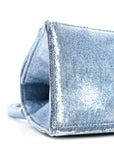 Nappa Denim Printed Small Hourglass Top Handle Bag Denim Blue