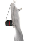 Calfskin GG Web Small Ophidia Dome Shoulder Bag Black