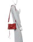 Chevre Gold Metallic Edge Hardware Mini City Rouge Groseille