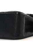 Caviar Quilted Medium Double Flap Black