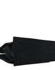 Linen Calfskin Rive Gauche North South Tote Black