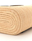 Raffia Small Square Basket Tote Bag Natural Tan