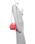Caviar Quilted Small Business Affinity Flap Coral