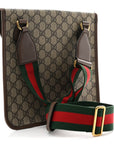 GG Supreme Monogram Web Medium Neo Vintage Flap Messenger Bag Beige New Acero