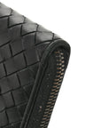 Nappa Intrecciato Zip Around Wallet Black