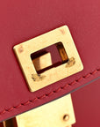 Box Calfskin Small Classic Box Flap Bag Red