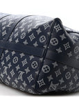 Calfskin Shadow Monogram Keepall Bandouliere 50 Ink Blue White