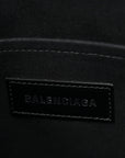 Washed Frayed Denim Logo Medium Hardware Tote Blue