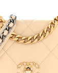 Lambskin Quilted Medium CHNL 19 Flap Beige