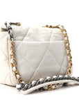Goatskin Quilted Medium CHNL 19 Flap White