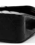 Caviar Quilted Small Double Flap Black