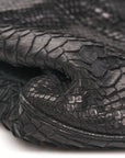 Snakeskin Rock and Chain Hobo Black