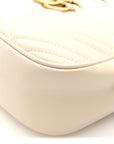 Calfskin Matelasse Small GG Marmont Chain Shoulder Bag White