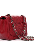 Caviar Quilted Mini Square Flap Red