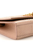 Snakeskin Medium Classic Monogram Kate Tassel Satchel Beige