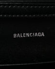 Shiny Calfskin Monochrome Crocodile Embossed Small Hourglass Evening Chain Bag Black