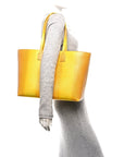 Calfskin Lizard Embossed Medium London Tote Marigold