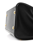 Shiny Box Calfskin Small Money Tote Black