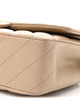 Iridescent Caviar Quilted Medium Double Flap Dark Beige