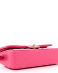 Caviar Quilted Medium Double Flap Pink