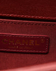 Caviar Quilted Small Boy Flap Burgundy