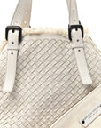 Nappa Intrecciato Canvas Fringe Maltinto Tote White