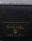 Caviar Quilted Mini Vanity Case With Chain Black