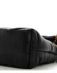 Lambskin Quilted Small Loulou Puffer Monogram Chain Satchel Black