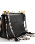 Vitello Century Snakeskin F is FNDI Flower Burst FF Small Kan I Shoulder Bag Black Beige