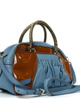 Nappa Vernice Snakeskin Bowler Cognac Astrale