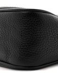 Pebbled Calfskin Small Soho Disco Bag Black