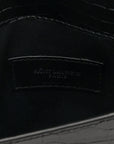 Calfskin Crocodile Embossed Uptown Monogram Pouch Black