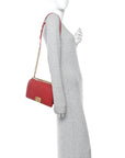 Caviar Quilted Medium Boy Flap Red