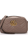 Calfskin Matelasse Small GG Marmont Chain Shoulder Bag Porcelain Rose