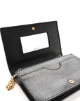 Dollar Calfskin Mini GG Marmont Chain Wallet Black