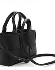 Grained Calfskin Intrecciato Mini Arco Tote Black