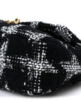 Tweed Quilted Medium CHNL 19 Flap Black White