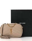 Grain De Poudre Matelasse Monogram Mini Lou Camera Bag Dark Beige