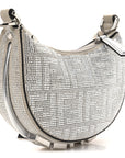 Crystal Vitello Laminato Suede FF Nano FNDIgraphy Hobo Charm Grey