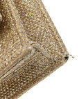 Metallic Canvas Woven Small Classic Monogram Kate Tassel Chain Wallet Gold