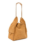 Suede Quilted Medium CHNL 25 Handbag Beige