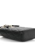 Caviar Quilted Small Vertical Coco Beauty Vanity Case With Chain Black