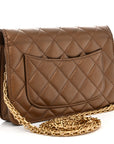 Metallic Calfskin Quilted 2.55 Reissue Wallet On Chain WOC Bronze
