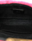 Shearling Nappa Mini Be Baguette Shoulder Bag Fuxia Black