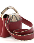 Taurillon Snakeskin Mini Capucines Burgundy