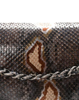 Metallic Snakeskin Jumbo Double Flap Blue