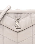 Lambskin Quilted Medium Loulou Puffer Monogram Chain Satchel Granite